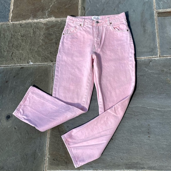 ROLLA'S Jeans Free People Rollas 8s Pink Denim Straight Jeans